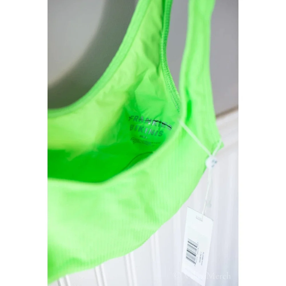 Frankies Connor Ribbed Scoop Bikini Top Small NWT